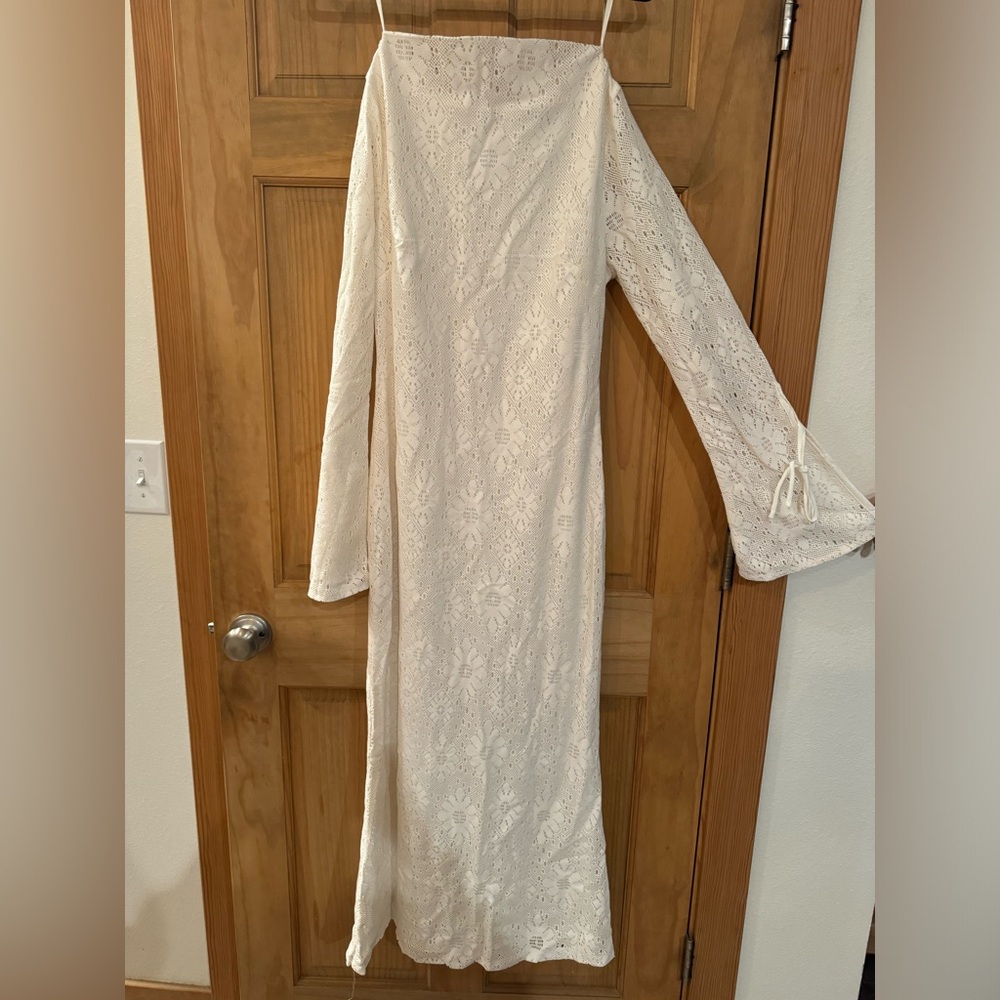 White Indian lace dress- size XL